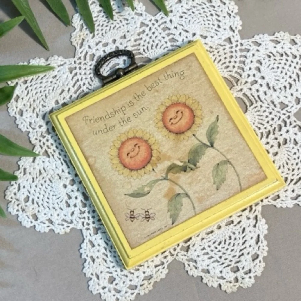 Vintage Sunflower Friendship Wall Plaque Hallmark